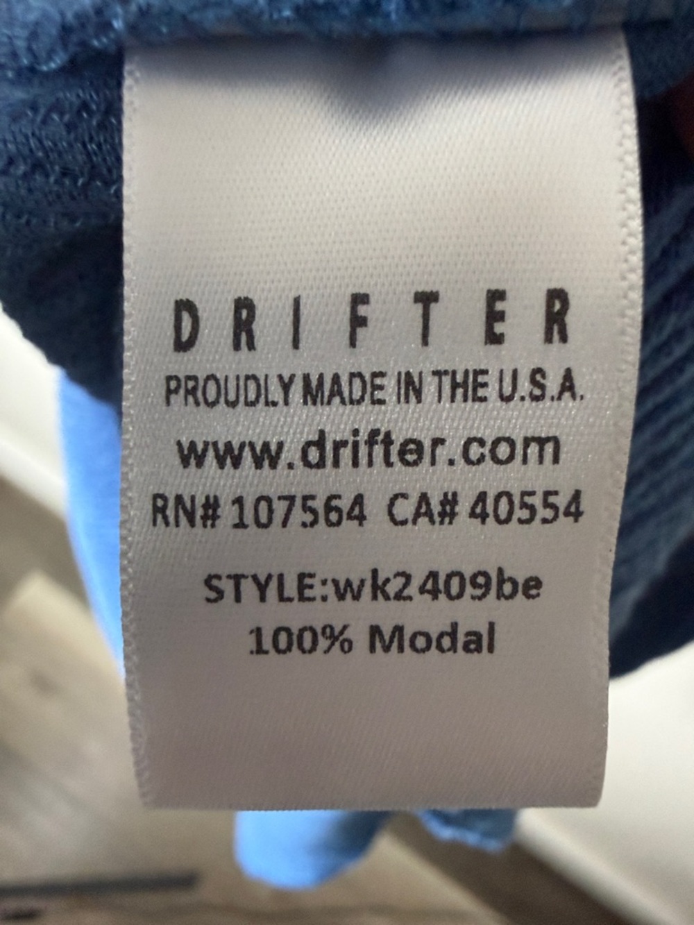 DRIFTER Blue Ribbed Modal Soft Knit Racerback Long Tank Top - Picture 8 of 11